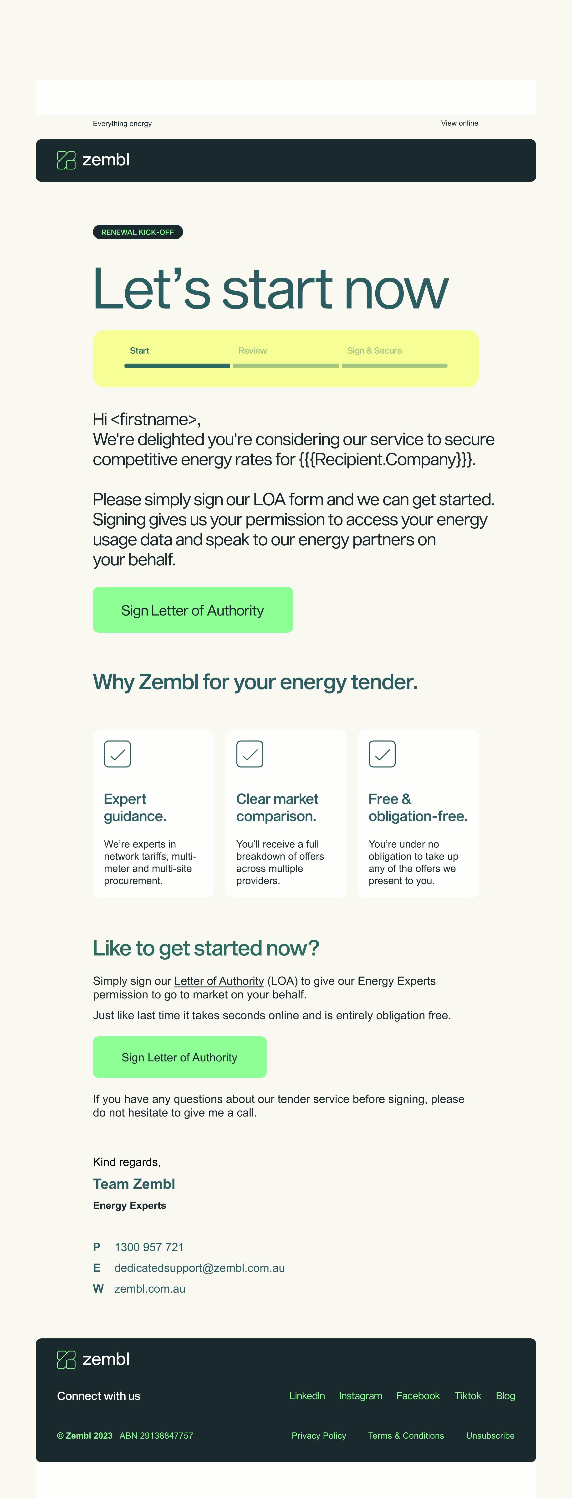 Dating eDM – renewal kick-off email