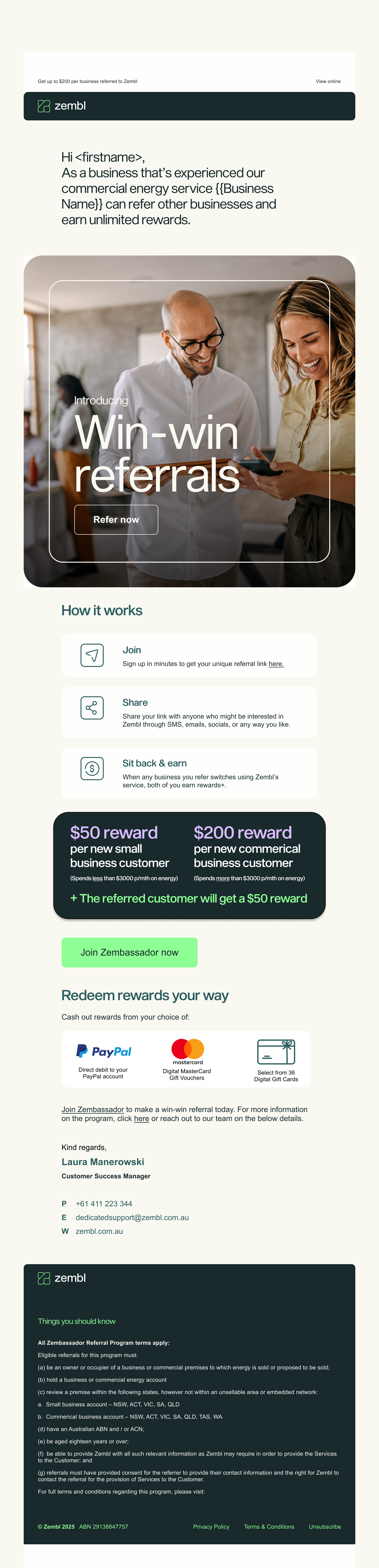 Marriage eDM – Zembassador referral email